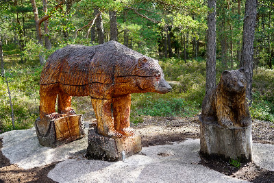 Bjørneparken Fredrikstad, wooden carvings on the marked trail. — fotografia 5