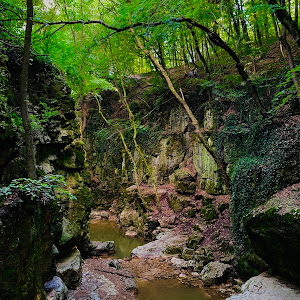 Roman bath waterfall